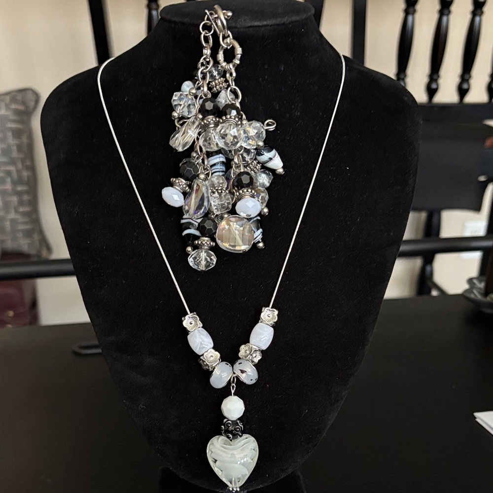 Handmade Necklace and Coordinating Glass Bracelet